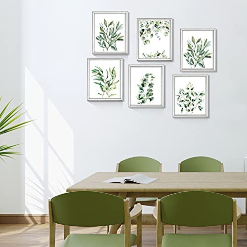 Zonon 9 Pieces Botanical Plant Wall Art Prints Eucalyptus Wall Decor Boho Sage Green Leaves Room Decor Posters Unframed Minimalist Wall Art for Bathroom Living Room Bedroom Kitchen (Plant Style)