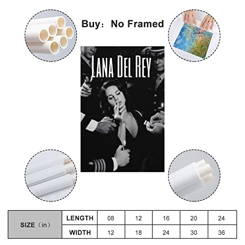 SSJS Lana Del Rey Poster Decorative Painting Canvas Wall Posters and Art Picture Print Modern Family Bedroom Decor Posters 08x12inch(20x30cm)