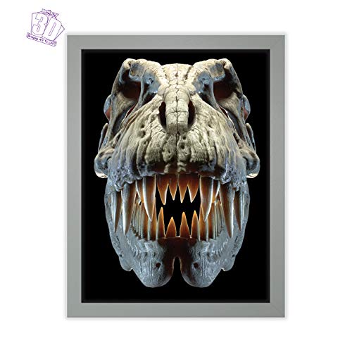 3D LiveLife Lenticular Wall Art Prints - T-Rex Skull from Deluxebase. Unframed 3D Dinosaur Poster. Perfect wall decor. Original artwork licensed from renowned artist, David Penfound