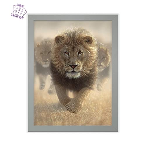 3D LiveLife Lenticular Wall Art Prints - Eat My Dust from Deluxebase. Unframed 3D Lion Poster. Perfect wall decor. Original artwork licensed from renowned artist, Collin Bogle