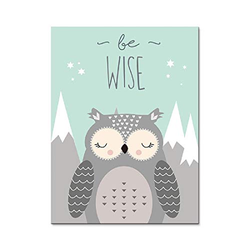 ANIUHL Woodland Animals Wall Art Canvas Print Poster Deer Owl Rabbit Fox Bear Inspirational Quotes Art Decor for Living Room Bedroom Nursery Office(Set of 6 Unframed, 8x10 inches)