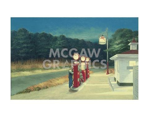Gas, 1940 - Poster by Edward Hopper (14 x 11)