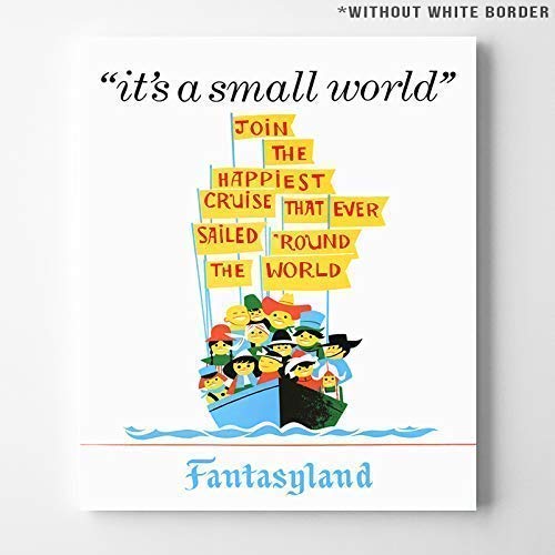 Disneyland It's a Small World Fantasyland Wall Art Poster Home Decor Print Vintage Artwork Reproduction - Unframed
