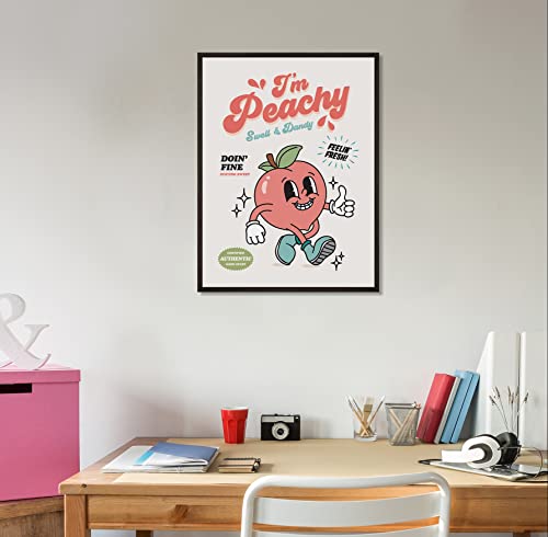 Retro Wall Art I'm Peachy Character Poster 12x16in, Nostalgic Retro Poster, Cool Wall Art, Cute Room Decor