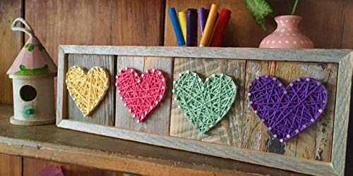 Yellow, pink, aqua and purple Valentine's Day Heart gift for kids. Decorations for childrens rooms and nurseries by Nail it Art.