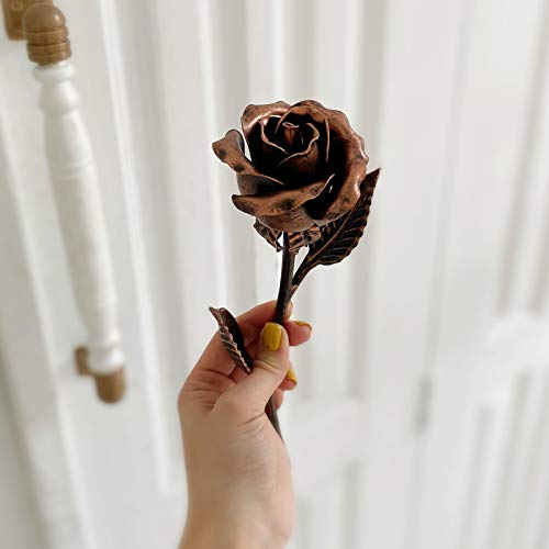 Handcrafted Metal Rose (Copper Stained) - Romantic Anniversary Flower