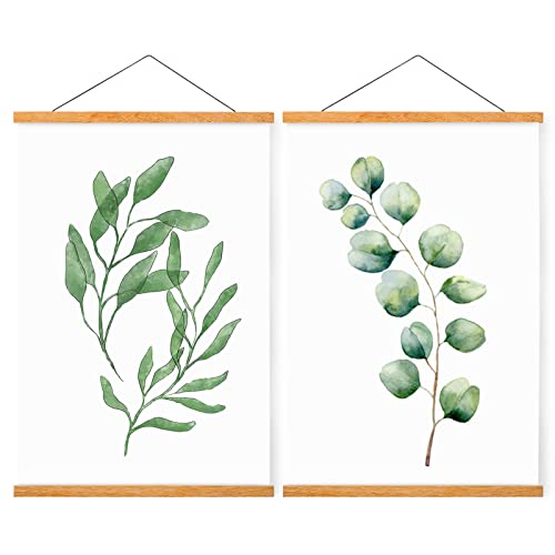 WITCOLOR 2 Pack Magnetic Poster Hanger Frame, 8x10 8x12 8x20 Poster Frames Wood Wooden Magnet Hanging Kit for Walls Print Poster Canvas Artwork Diamond Painting