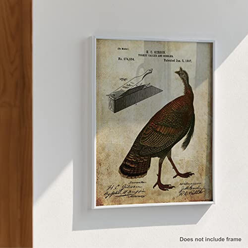 Apple Creek Turkey Hunting Box Call Patent Poster Art Print Reproduction 11x14 Wall Decor Pictures