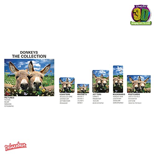 3D LiveLife Lenticular Wall Art Prints - Donkeys from Deluxebase. Unframed 3D Farm Poster. Perfect wall decor. Original artwork licensed from renowned artist, David Penfound