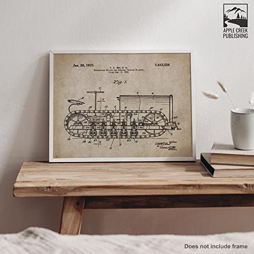 Caterpillar Tractor Patent Poster Art Print 11X14 Wall Decor Picture Vintage Construction Heavy Equipment