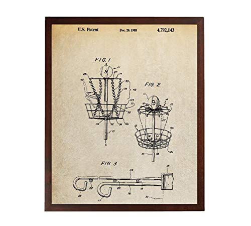 Turnip Designs Frisbee Patent Prints Disc Golf Basket Frisbee Golf Blueprint Art Poster Frisbee Wall Art TDP1021