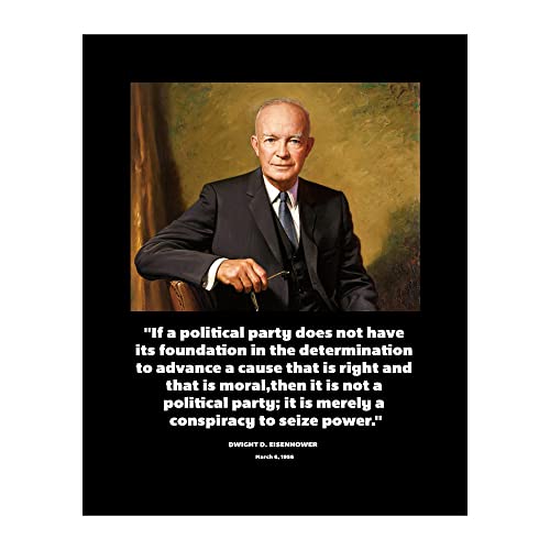 Dwight D. Eisenhower Quote - Patriotic Wall Art Poster, This Motivational Wall Decor Is An Ideal Inspirational Art For Home Decor, Bedroom Decor, Man Cave Room Decor, or 4th Of July, Unframed - 8x10