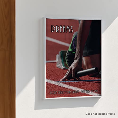 Apple Creek Running Track & Field Dreams Motivational Poster Art Print 11x14 Women's Shoes Shorts Suit Wall Decor Pictures
