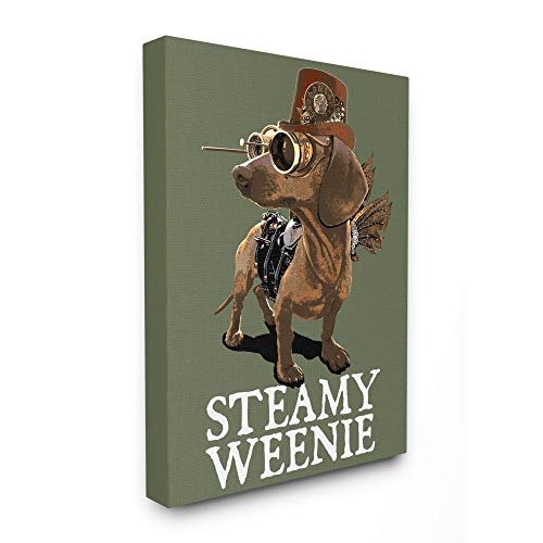 Stupell Industries Steamy Weenie Funny Steam Punk Dog Pet, Design by Jim Baldwin Wall Art, 16 x 20, Canvas