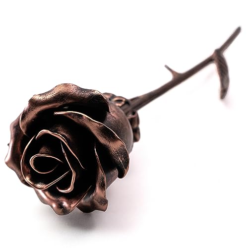 Handcrafted Metal Rose (Copper Stained) - Romantic Anniversary Flower