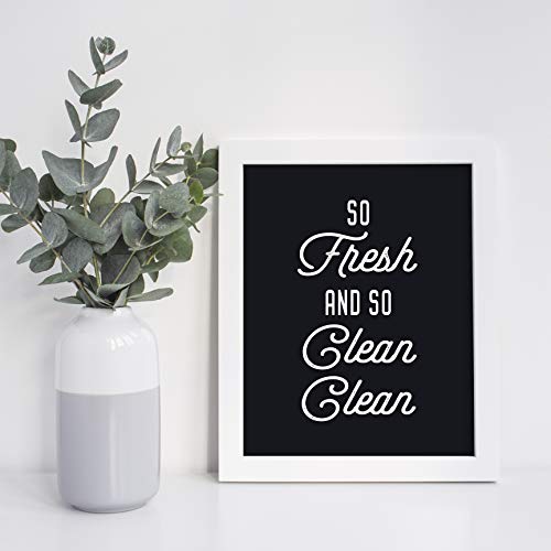 Brooke & Vine Funny Bathroom Decor Hip Hop 80’s 90’s Music Old School Rap Posters Wall Art Prints (UNFRAMED 8 x 10 Set of 4) Black and White Restroom Powder Room Wash Laundry Room Wall Decor Signs -