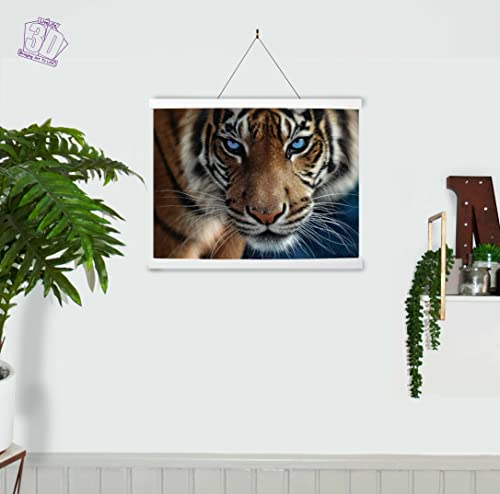 3D LiveLife Lenticular Wall Art Prints - Blue Eyes from Deluxebase. Unframed 3D Tiger Poster. Perfect wall decor. Original artwork licensed from renowned artist, Steve Sundram