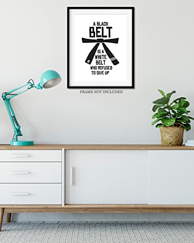 Govivo Karate Themed Gifts Wall Art - Inspirational Wall Art - Martial Art Poster, Canvas or Print - Dojo Decor Wall Art - Jiu Jitsu Picture - Motivational Sports Quotes (8" x 10")