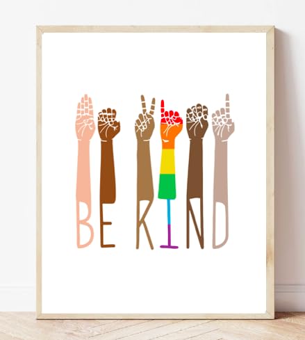 Diversity Poster, Equality Classroom Art, Racial Justice Motivational Inspirational Poster, 8x10 Wall Art Print, Equal Rights Art, Rainbow Art, Office Dorm Decor, Desk Decoration (Unframed)