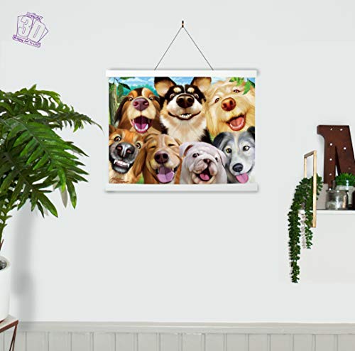 3D LiveLife Lenticular Wall Art Prints - Canine Selfie from Deluxebase. Unframed 3D Dog Poster. Perfect wall decor. Original artwork licensed from renowned artist, Michael Searle