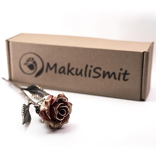 Hand Forged Wrought Iron Rose - Romantic Metal Gift of Everlasting Love - 6th Year Wedding Anniversary Surprise for Her