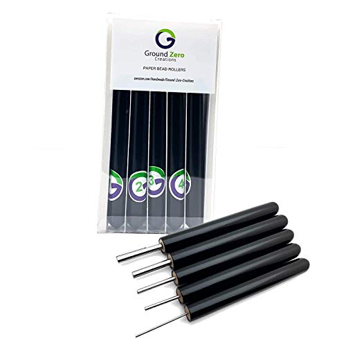 Slotted Paper Bead Roller Quilling Tools Set Includes 5 Sizes with Comfort Grip Handle and Instructions