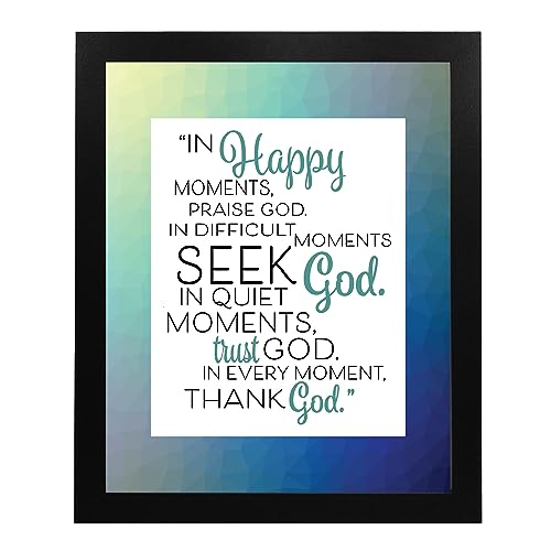 Praise-Seek-Thank-God- Christian Wall Art - Embrace God's Presence with this Religious Poster For Church, Home, and Office. Perfect Christian Gift to Encourage & Remind Us He Is There, Unframed - 8x10