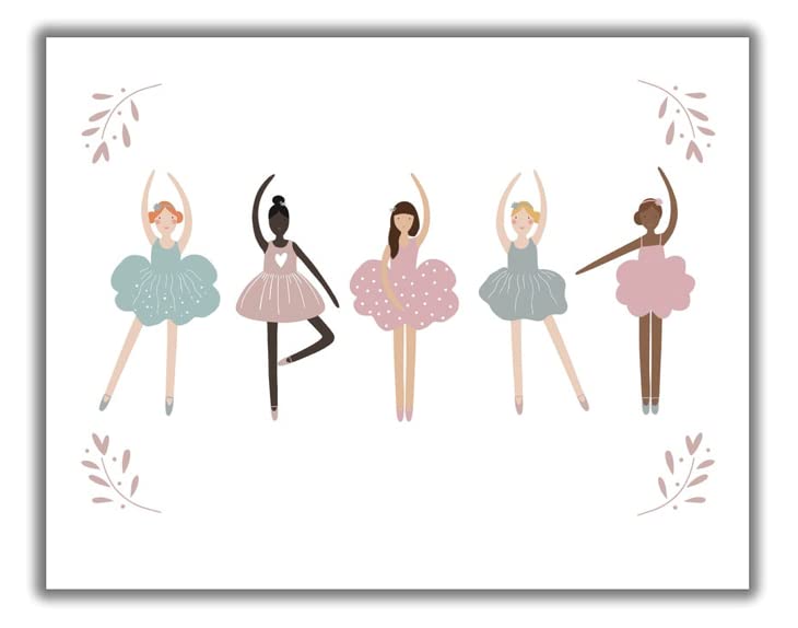 ShopHaven Ballerinas Poster- Ballet Print - Girl's Room Wall Art Decor, Wall Art Print for Home, Bedroom, Nursery, Gift - 11x14 Poster Print - Unframed