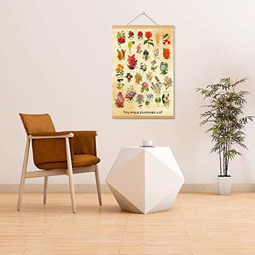 uiyofok Vintage Wildflowers Poster Botanical Wall Art Prints Retro Style of Floral Wall Hangings for Living Room Bedroom Office Dining Room Decor