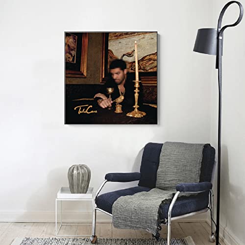 TIANGONGZAOWU Drake Take Care Art Music Album Poster Canvas HD Print Wall Decor, unframed, 16x16 inches