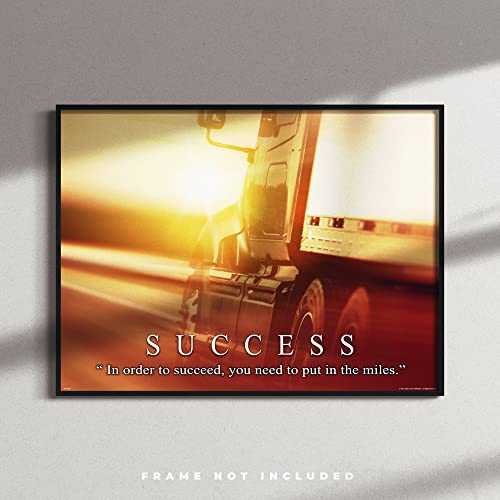 Semi Truck Driver Motivational Poster Art Print 11x14 Wall Decor Pictures