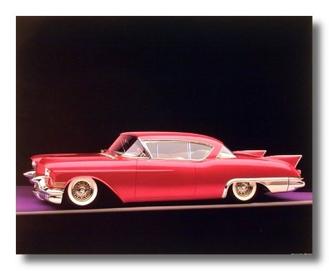 Impact Posters Gallery Vintage Classic Red Car 1957 Cadillac Eldorado Biarritz Wall Decor Art Print Picture Poster (16x20)