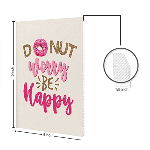 Wayfare Art, Donut Worry Be Happy Canvas Prints Artwork Wall Art Poster for Home Office Living Room Decorations 8 x 10 inch