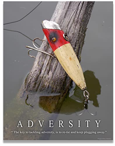 Fishing Motivational Poster Art Print Large Mouth Bass Walley Muskie Lures Poles 11x14 Wall Decor Pictures