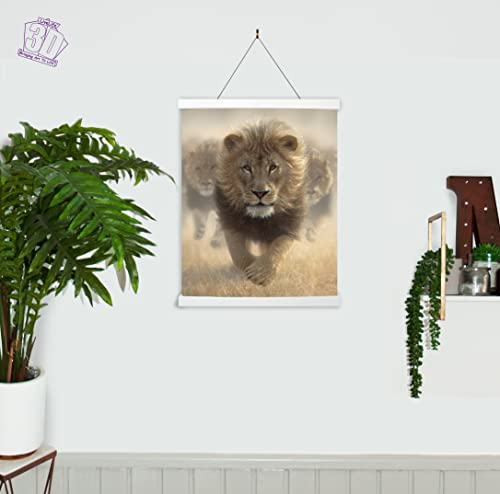 3D LiveLife Lenticular Wall Art Prints - Eat My Dust from Deluxebase. Unframed 3D Lion Poster. Perfect wall decor. Original artwork licensed from renowned artist, Collin Bogle