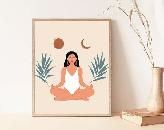 ShopHaven Yoga Wall Art - Meditation Picture Print- Relaxation Yoga Boho Poster Art Decor - 11x14 - Unframed - Decor for Home, Bedroom, Dorm, Gift 