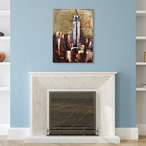 Empire Art Direct The Empire State Building Mixed Media Iron Hand Painted Dimensional Wall Art, 40" x 30" x 2.8", Ready to Hang (PMO-130206-4030)