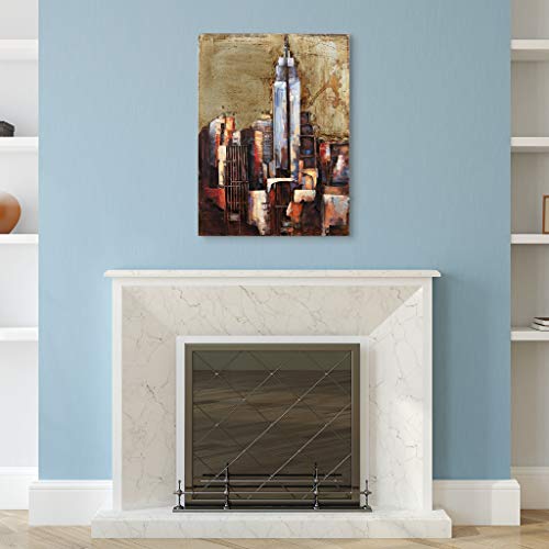 Empire Art Direct The Empire State Building Mixed Media Iron Hand Painted Dimensional Wall Art, 40" x 30" x 2.8", Ready to Hang (PMO-130206-4030)