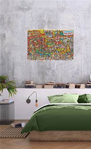 Buyartforless POSTER Where's Waldo? Visual Challange 36x24 Art Print Poster, Multicolor (AQ 241425)y, Living Room