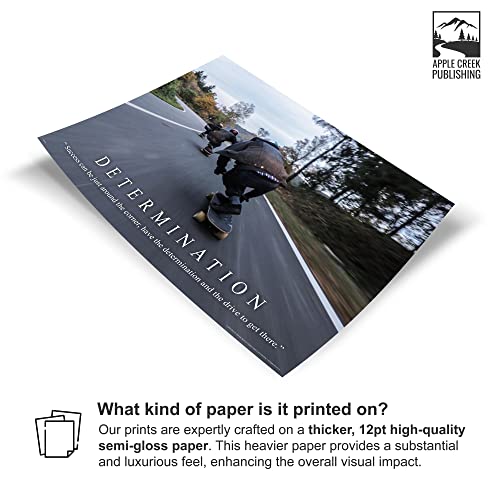 Apple Creek Downhill Skateboarding Motivational Poster Art Print 11x14 Christian Skaters Determination Wall Decor Pictures