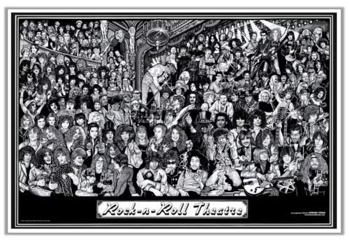 Hotstuff Rock n Roll Theatre Poster Print Rock Metal Alt Punk Music Bands 24" x36'