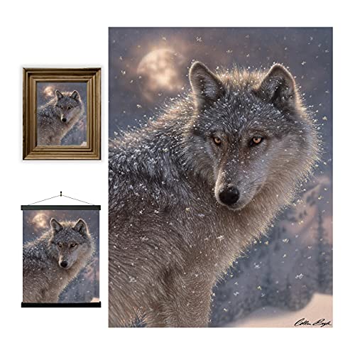 3D LiveLife Lenticular Wall Art Prints - Lone Wolf from Deluxebase. Unframed 3D Animal Poster. Perfect wall decor. Original artwork licensed from renowned artist, Collin Bogle