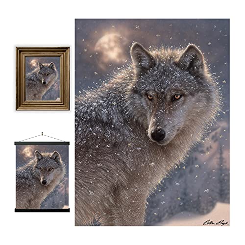 3D LiveLife Lenticular Wall Art Prints - Lone Wolf from Deluxebase. Unframed 3D Animal Poster. Perfect wall decor. Original artwork licensed from renowned artist, Collin Bogle