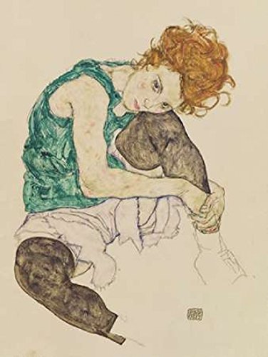 Seated Woman with Bent Knee Poster Print by Egon Schiele (11 x 14)