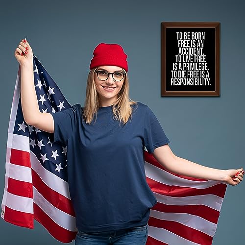 To Be Born, Live And Die Free - Motivational Wall Art Poster, This Pro-American Patriotic Wall Decor Is Ideal For Home Decor, Office, and Great Gift Reminder of Liberty and Freedom, Unframed - 8x10"
