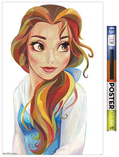 Trends International Disney Beauty And The Beast - Belle - Stylized Wall Poster, 22.375" x 34", Poster & Mount Bundle