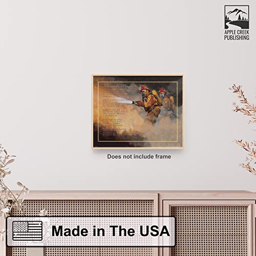 Fireman's Prayer Motivational Poster Art Print Helmet Gear 11X14 Wall Decor Picture