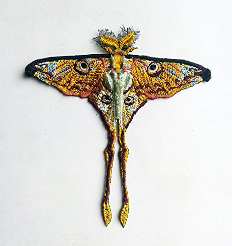 EmbroideryMoks Comet moth embroidered patch moth