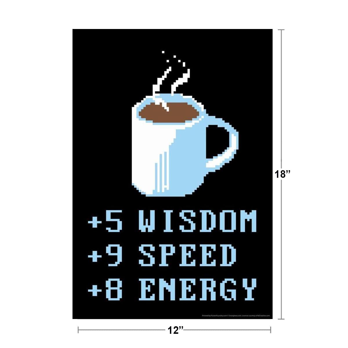 Coffee 5 Wisdom 9 Speed 8 Energy RPG Humor Cool Wall Decor Art Print Poster 12x18