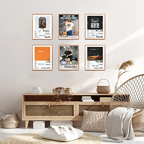 Frank Ocean Music Album Cover Poster Print Canvas Wall Art Limited Signed Blond Poster Room Aesthetic Set of 6 Dorm Decor 11x14 inch Unframed